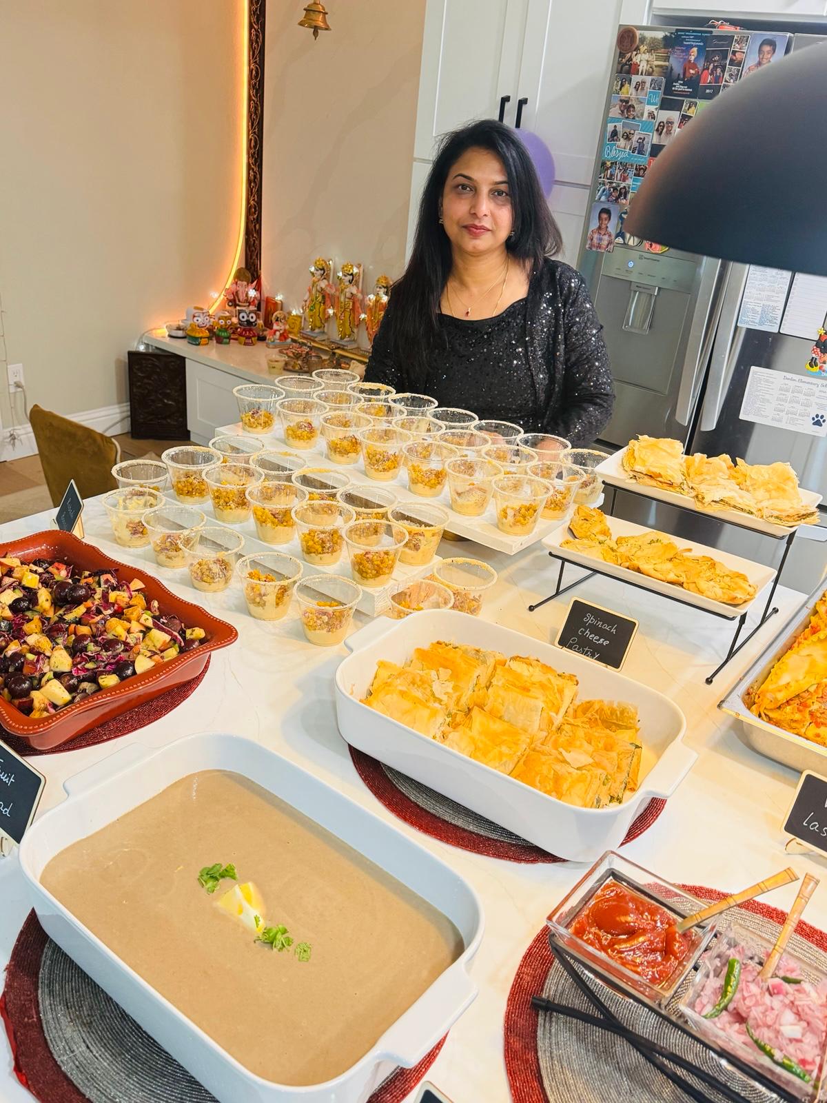 Chef preparing spread